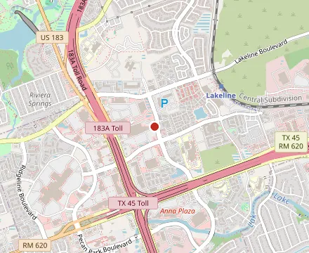 Map showing Nancy's Sky Garden (@Lakeline Mall Dr)