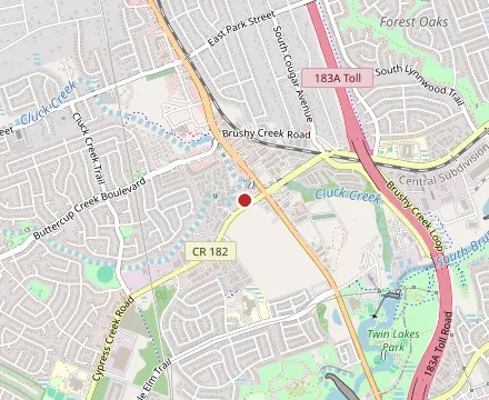 Map showing Alzer's Barbeque