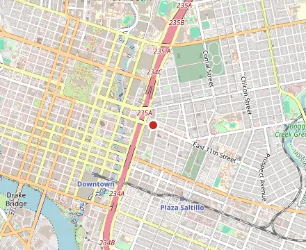 Map showing Franklin Barbecue