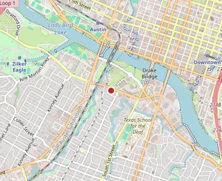 Map showing Terry Black's Barbecue